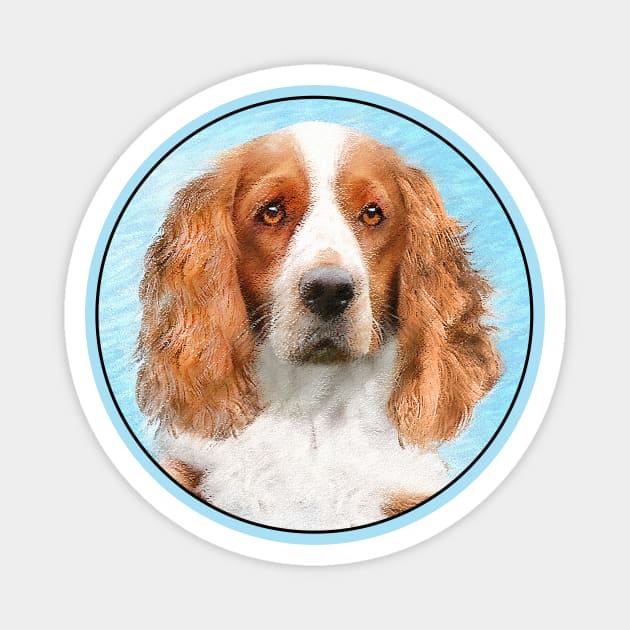 Welsh Springer Spaniel Painting - Original Dog Art Magnet by Alpen Designs